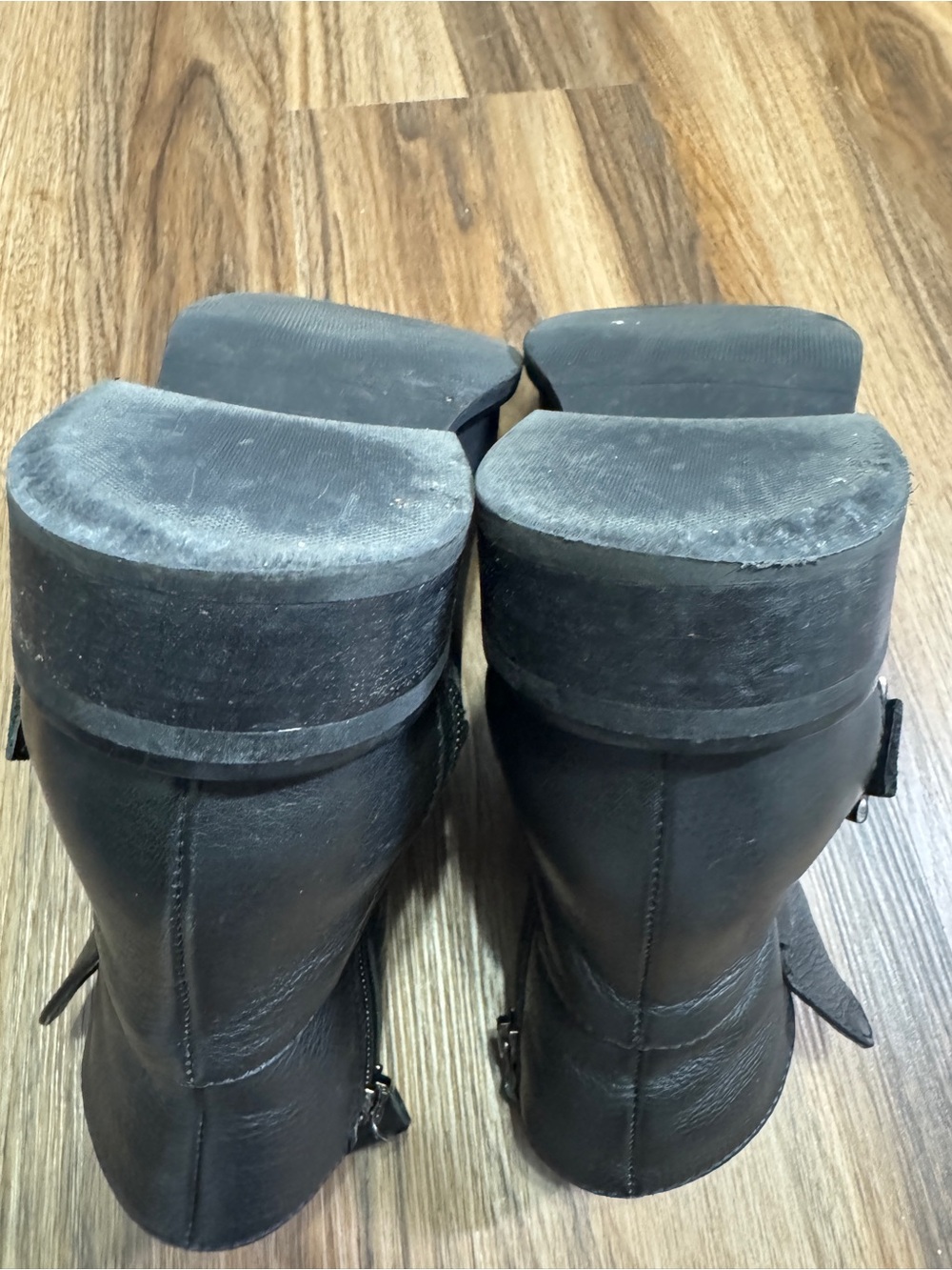 AQUATALIA Bree Black Buckle Waterproof Moto Bootie Sz. 8 - Picture 8 of 10